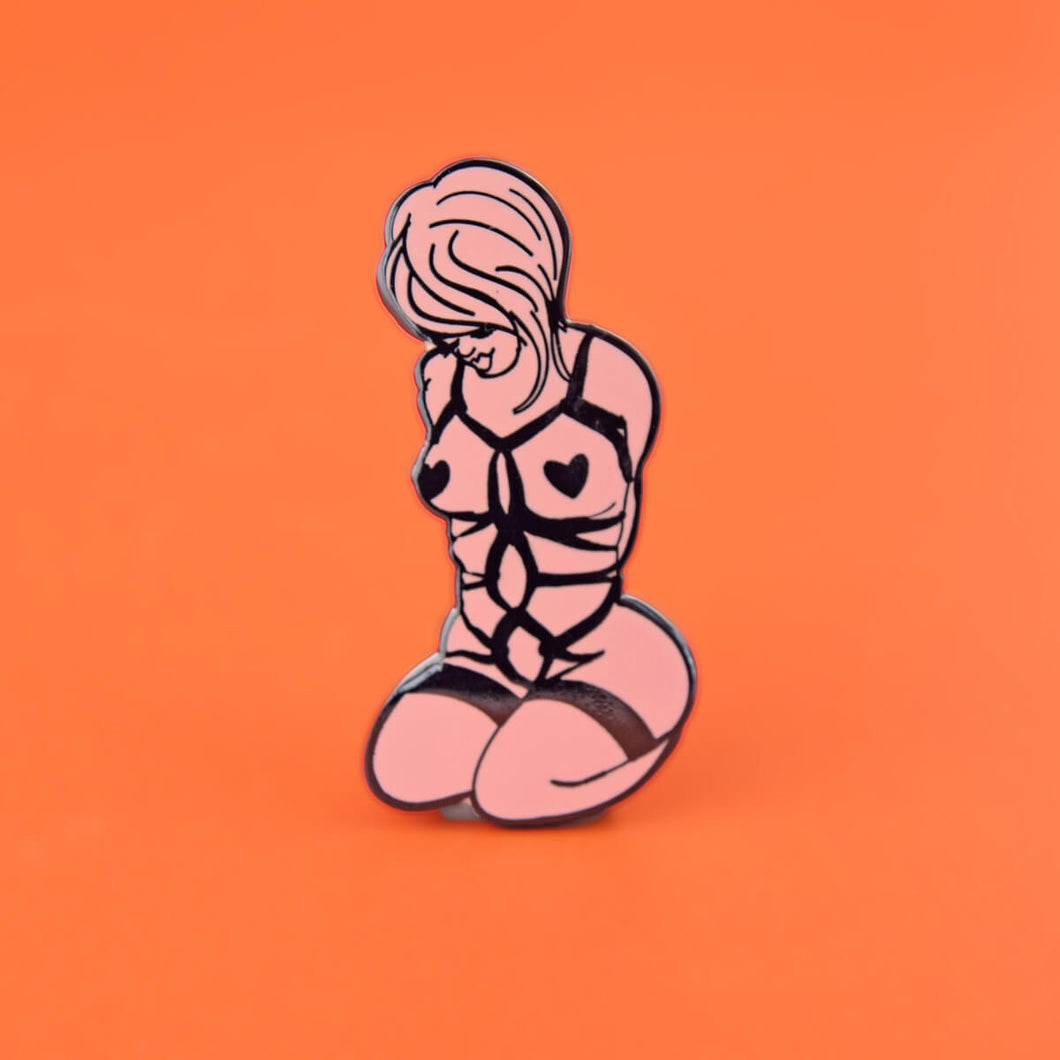 Shibari Pink Enamel Pin | Extreme Largeness Wholesale