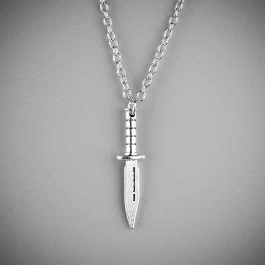 LNK63 Knife Necklace Silver