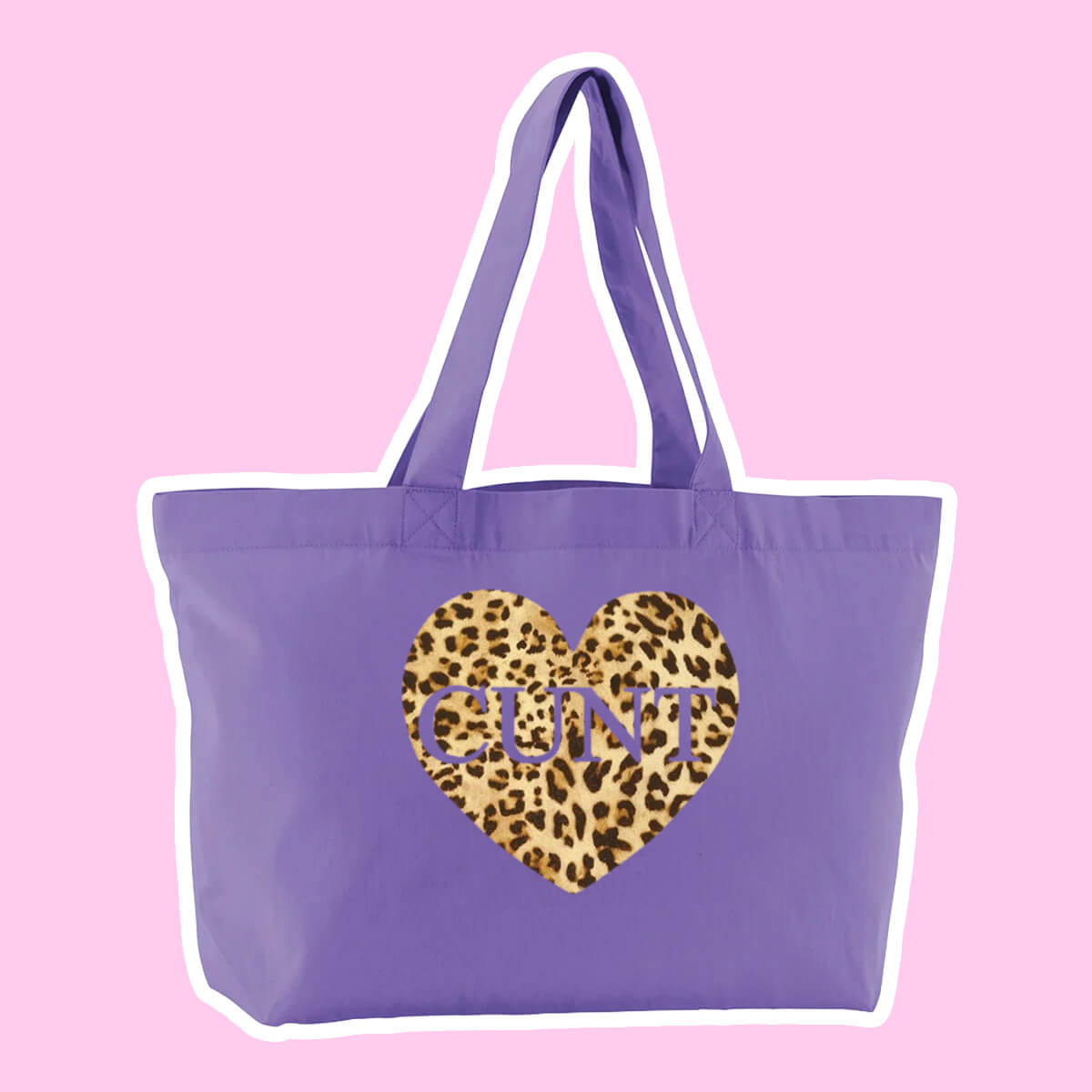 CUNT HEART OVERSIZED PURPLE TOTE BAG - Extreme Largeness Wholesale