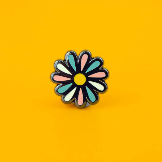 Trans Flag Daisy Enamel Pin | Extreme Largeness Wholesale