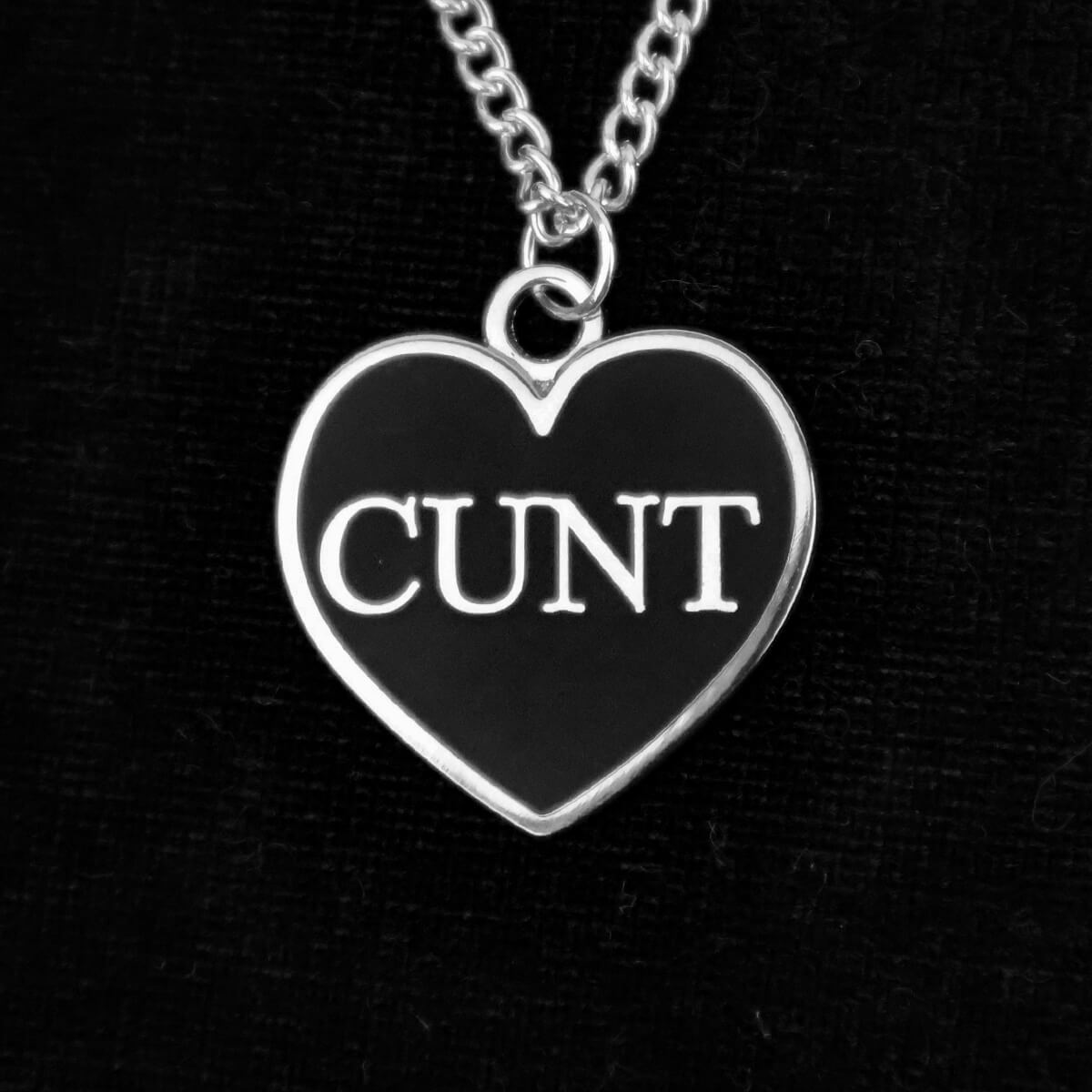 Cunt Black Heart Necklace • Extreme Largeness Wholesale