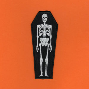 SKELETON COFFIN PATCH - PACK OF 6