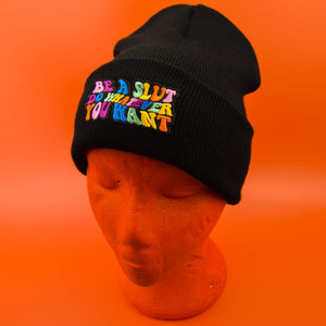 BE A SLUT DO WHATEVER YOU WANT PATCH BEANIE -PACK OF 3
