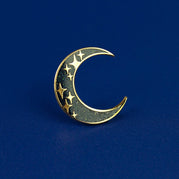 Black and Gold Glitter Moon Enamel Pin | Extreme Largeness Wholesale