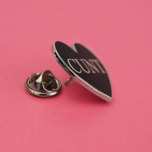 Cunt Black Heart Enamel Pin | Extreme Largeness Wholesale