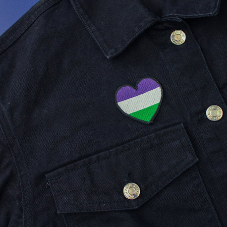 GENDERQUEER HEART PATCH - PACK OF 12