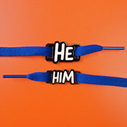 HE/ HIM SHOELACE TAGS - PACK OF 5